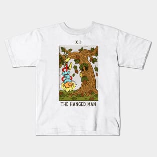 Hanged Man - Mystical Medleys - Vintage Cartoon Tarot (White) Kids T-Shirt